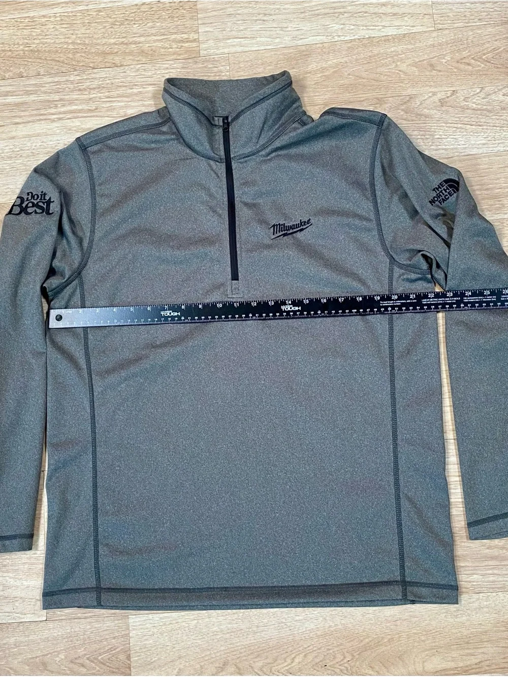 Milwaukee Tools x Do It Best x TNF Pullover Mens Large Grey 1/4 Zip Shirt Jacket